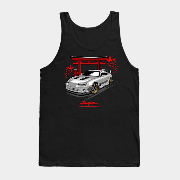 Toyota Supra MK IV Silver Tank Top by aredie19